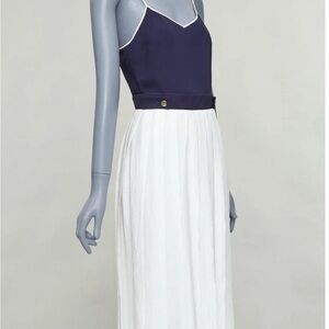 Vintage Victoria Beckham Elegant Navy and Cream Ensemble
